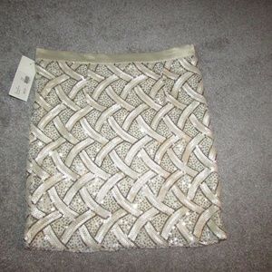 LIT BOUTIQUE ARK & CO GOLD SEQUIN MINI SKIRT SMALL